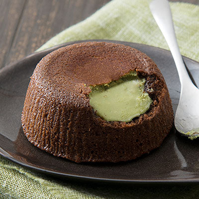 Soufflé al cioccolato con cuore al pistacchio Bindi